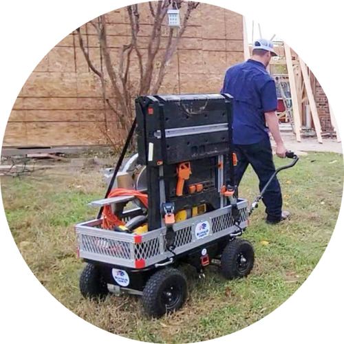 Job site tool transport cart loaded up
