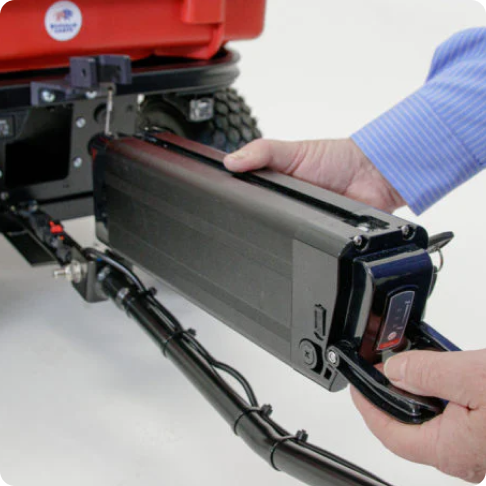Sliding out the Buffalo Cart battery pack