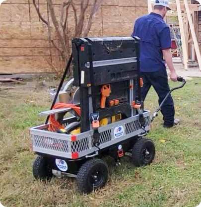 Contractor's tool cart at job site