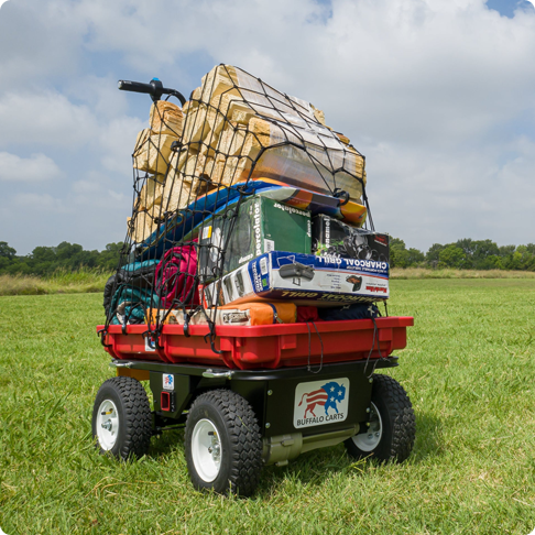 Buffalo Cart loaded with firewood and camp gear